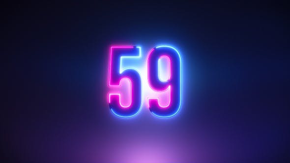 Neon Light 60 Seconds Countdown